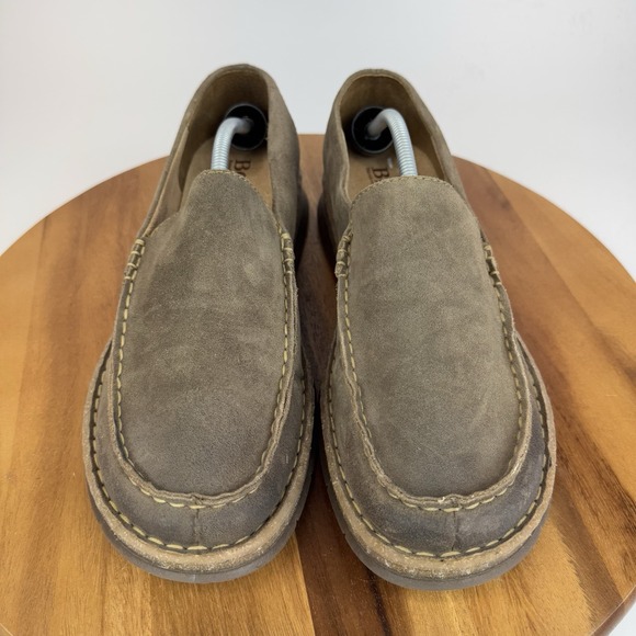 New NWOB Mens Born Baylor Taupe Brown Distressed Suede‎ Casual Loafers Size 12 M - Picture 7 of 10